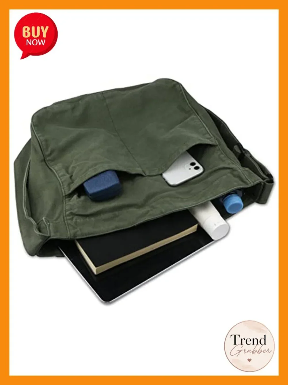 Canvas Hobo Crossbody Shoulder Tote Bag with Multi-Pocket
